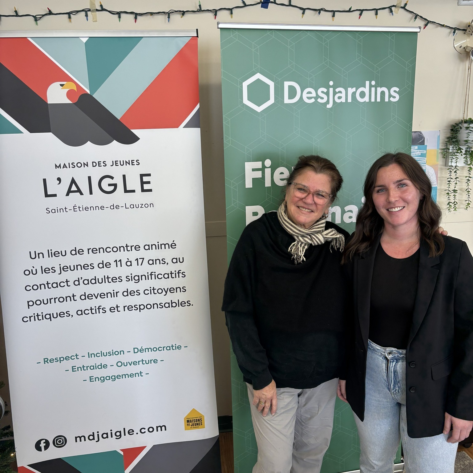 Soutien de Desjardins pour la MDJ l’Aigle