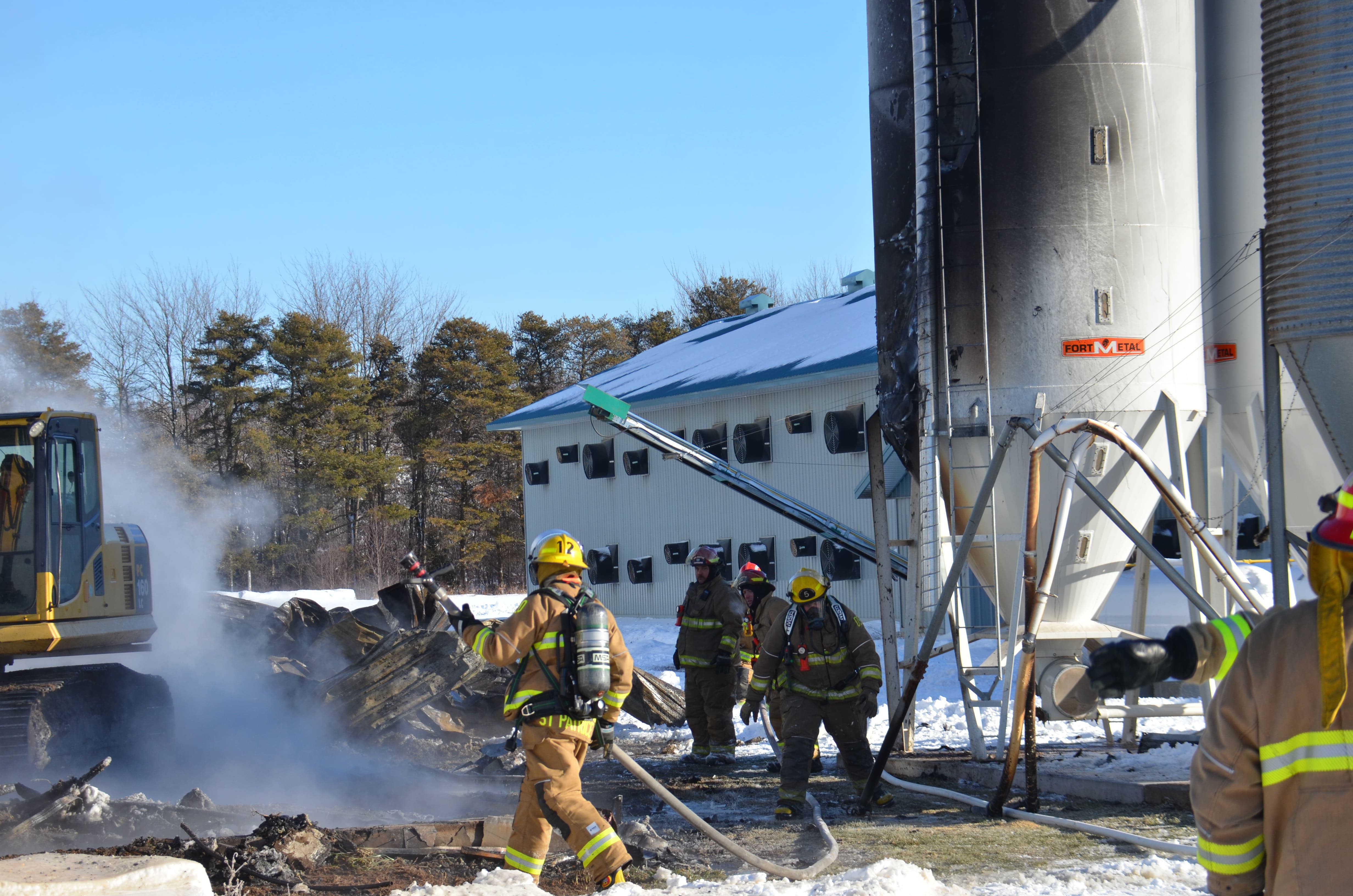 Bâtiment agricole détruit par les flammes
